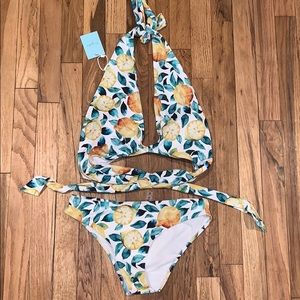 NWT cupshe lemon wrap bikini